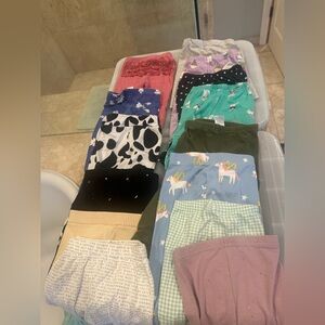 Colorful 24 piece 12 month baby girl pants and bottoms bundle